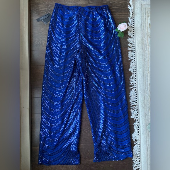 NWT Eloquii Blue Sequin Pants - Picture 6 of 9